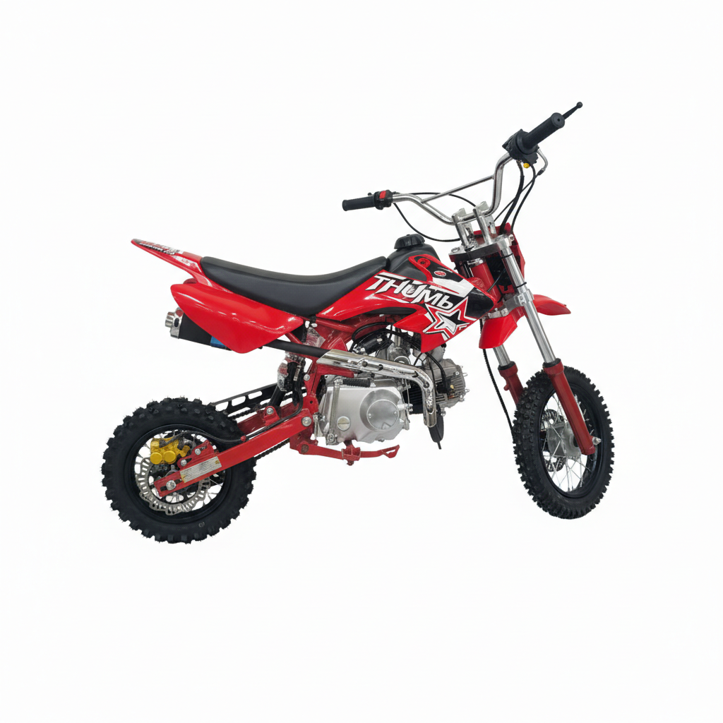 AK7 110cc Manual Clutch Petrol Dirt Bike with Electric Start – Red