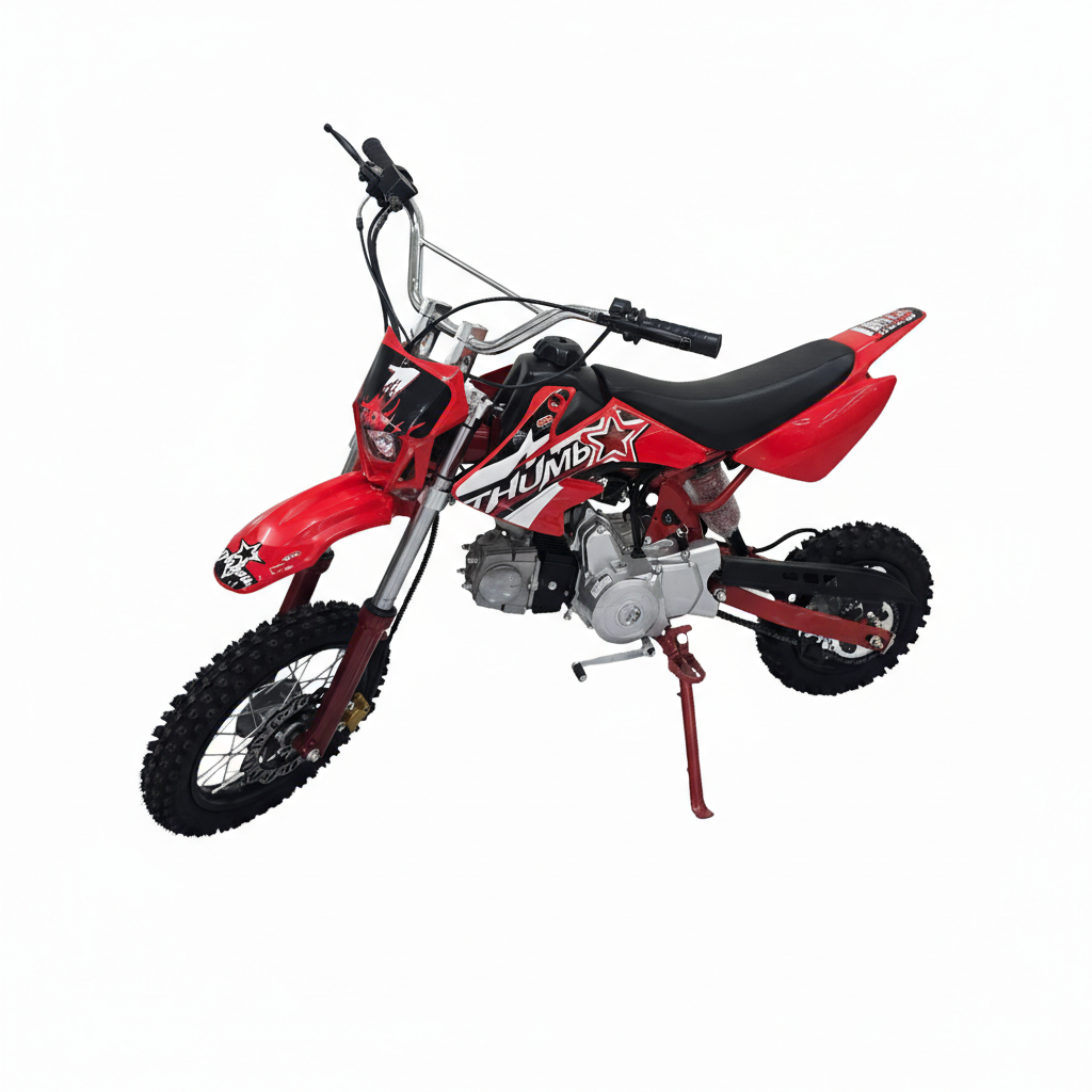 AK7 110cc Manual Clutch Petrol Dirt Bike with Electric Start – Red