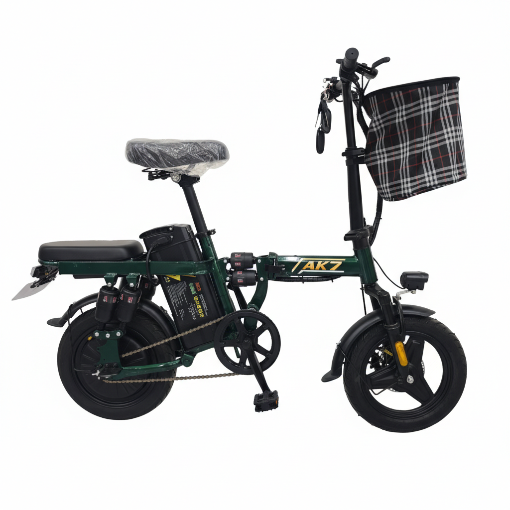 AK7 Folding Electric Bike – 48V Commuter E-Bike (Green)