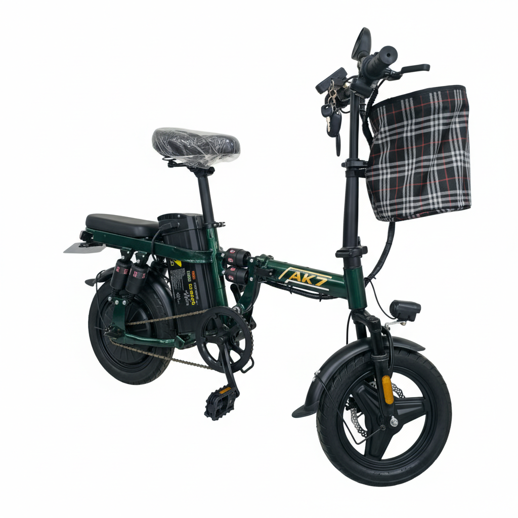 AK7 Folding Electric Bike – 48V Commuter E-Bike (Green)