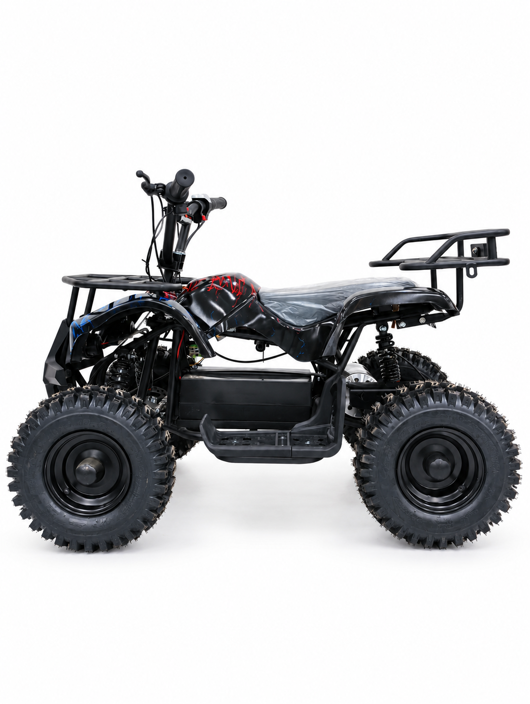 Black Kids Mini Electric Quad Bike – Right side view
