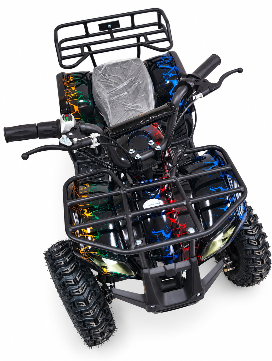 Black Kids Mini Electric Quad Bike – Angled overhead view