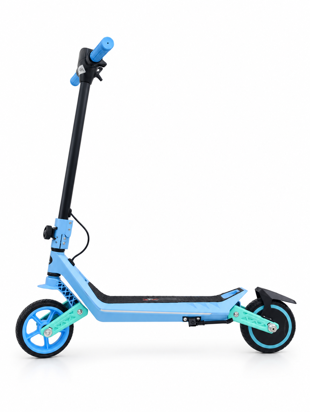 Light Blue Kids Electric Stand Scooter – Left side view