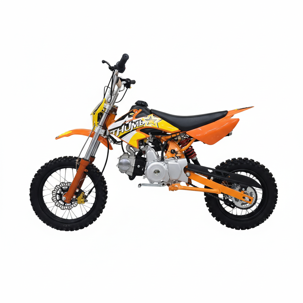 AK7 110cc Manual Clutch Petrol Dirt Bike with Electric Start – Orange