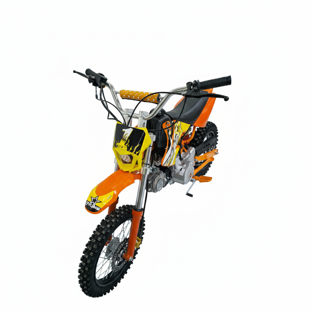 AK7 110cc Manual Clutch Petrol Dirt Bike with Electric Start – Orange