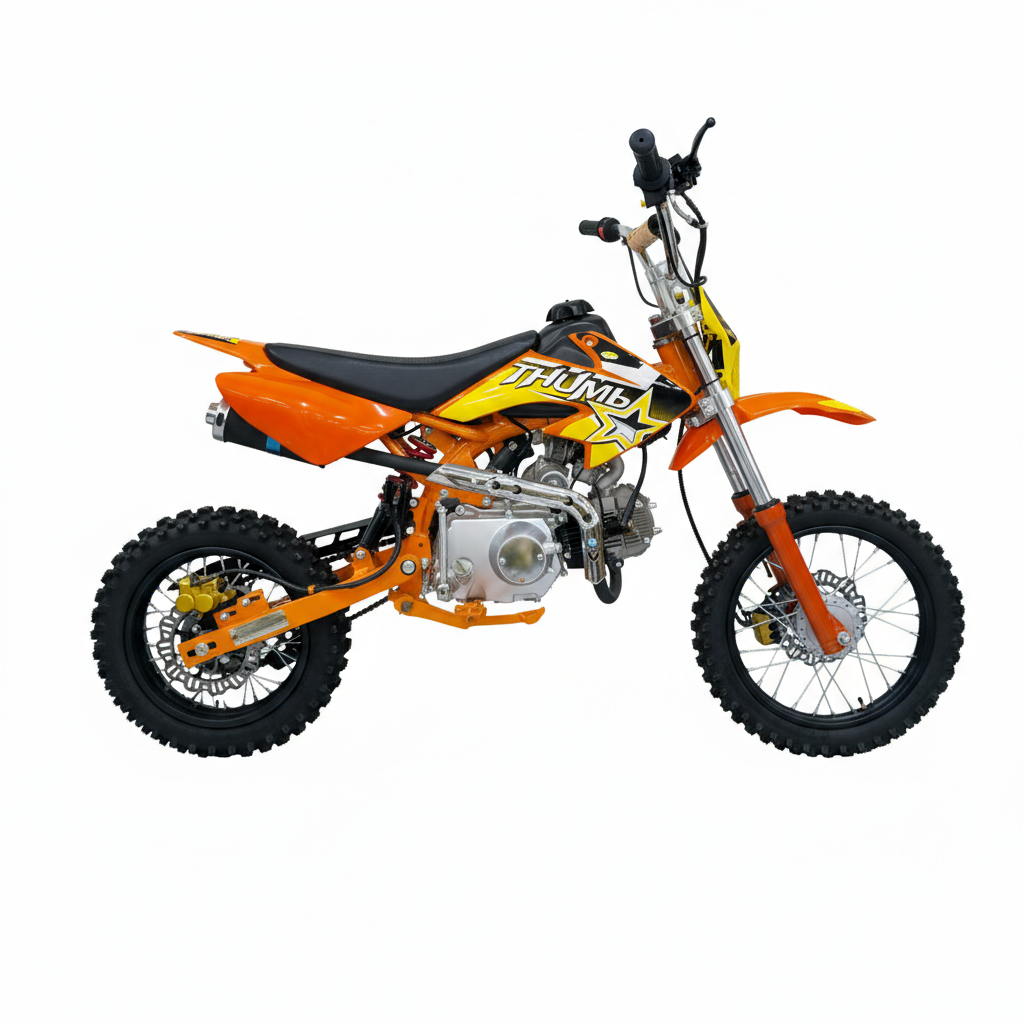 AK7 110cc Manual Clutch Petrol Dirt Bike with Electric Start – Orange
