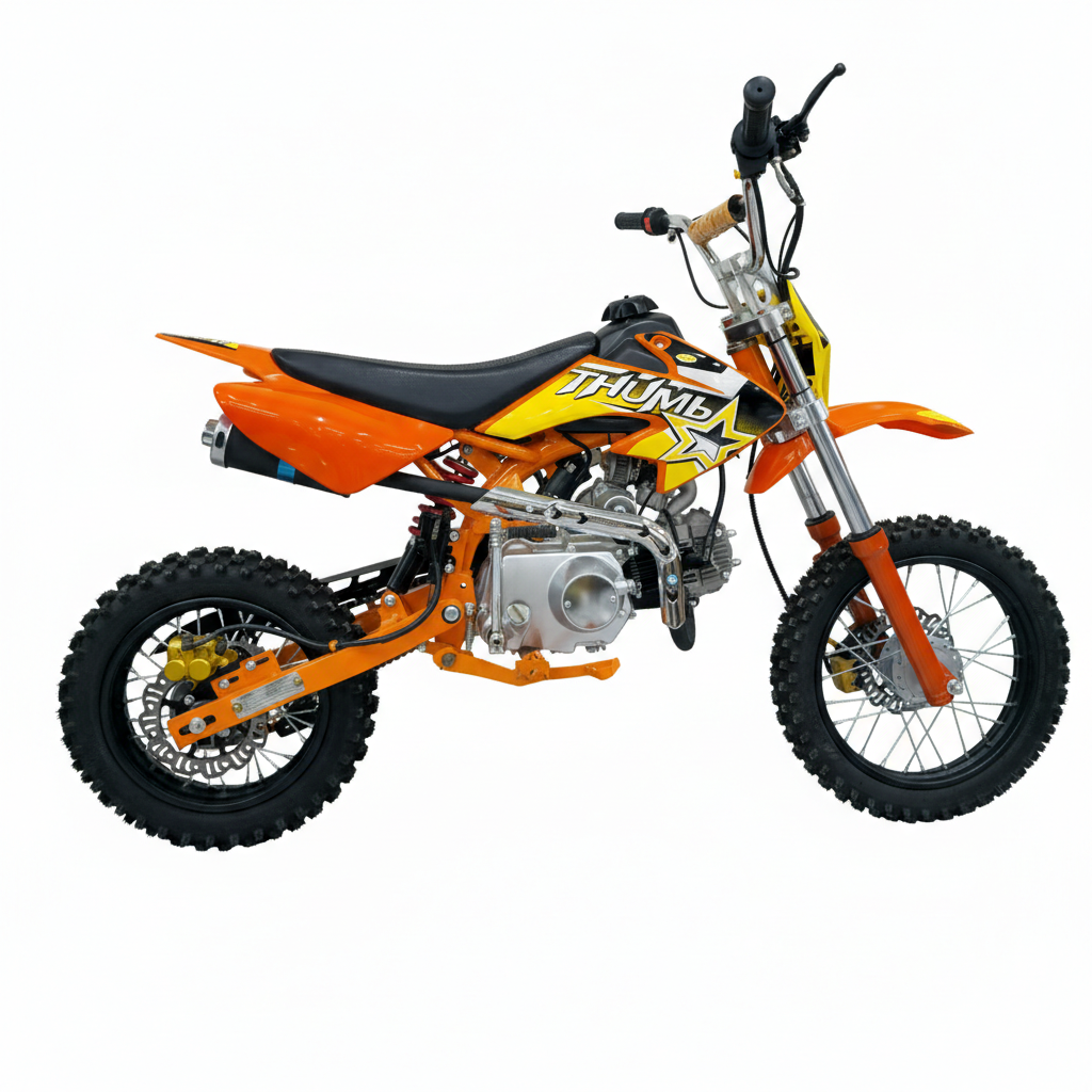 AK7 110cc Manual Clutch Petrol Dirt Bike with Electric Start – Orange