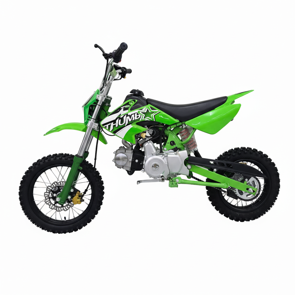 AK7 110cc Manual Clutch Petrol Dirt Bike with Electric Start – Green
