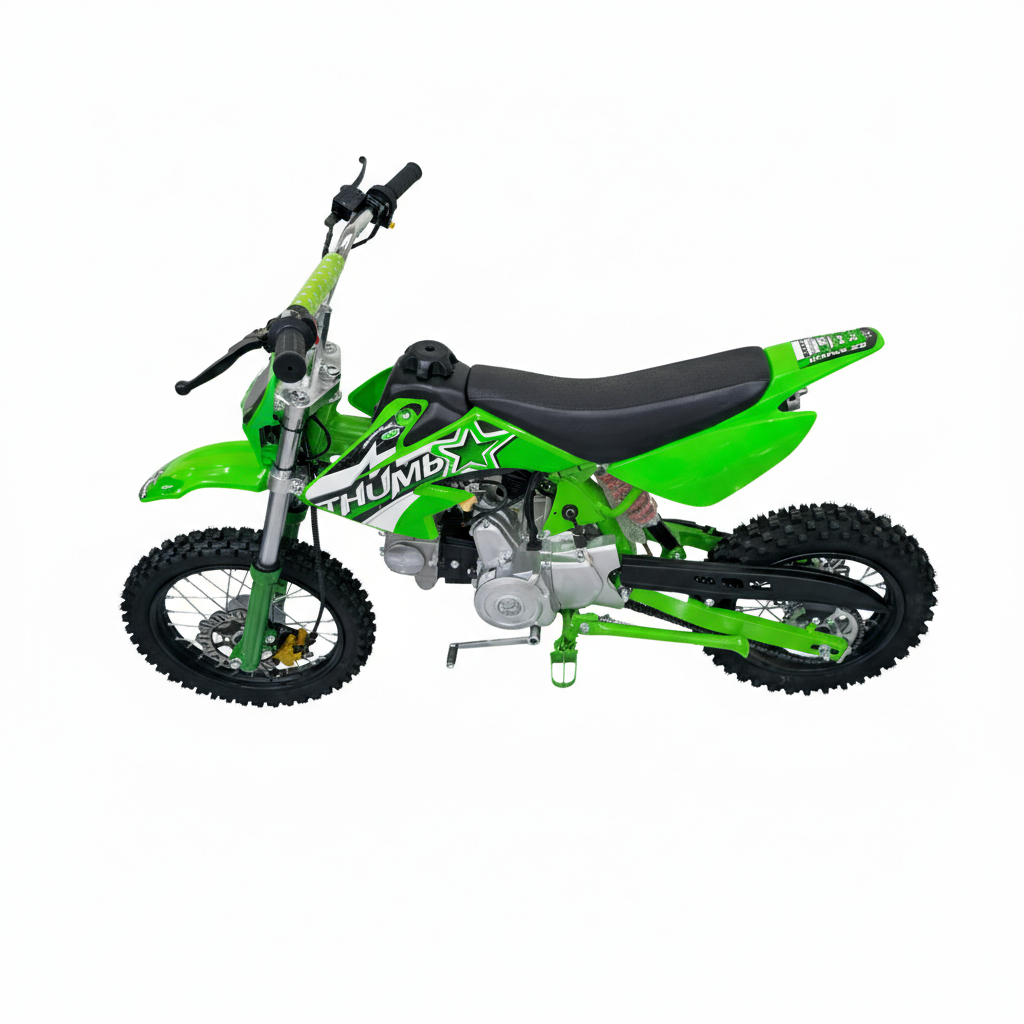 AK7 110cc Manual Clutch Petrol Dirt Bike with Electric Start – Green