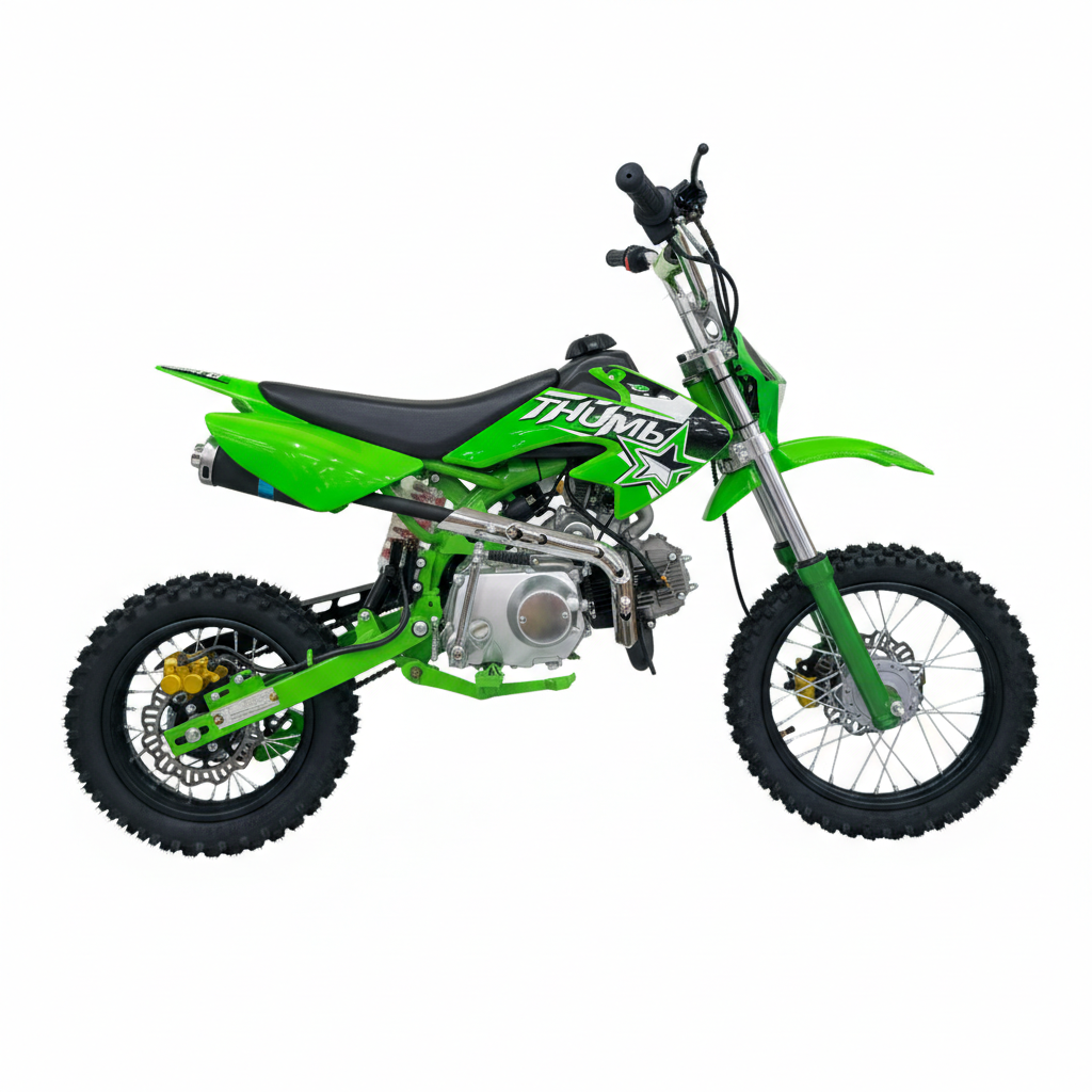 AK7 110cc Manual Clutch Petrol Dirt Bike with Electric Start – Green