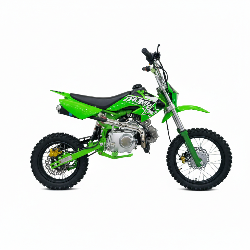 AK7 110cc Manual Clutch Petrol Dirt Bike with Electric Start – Green