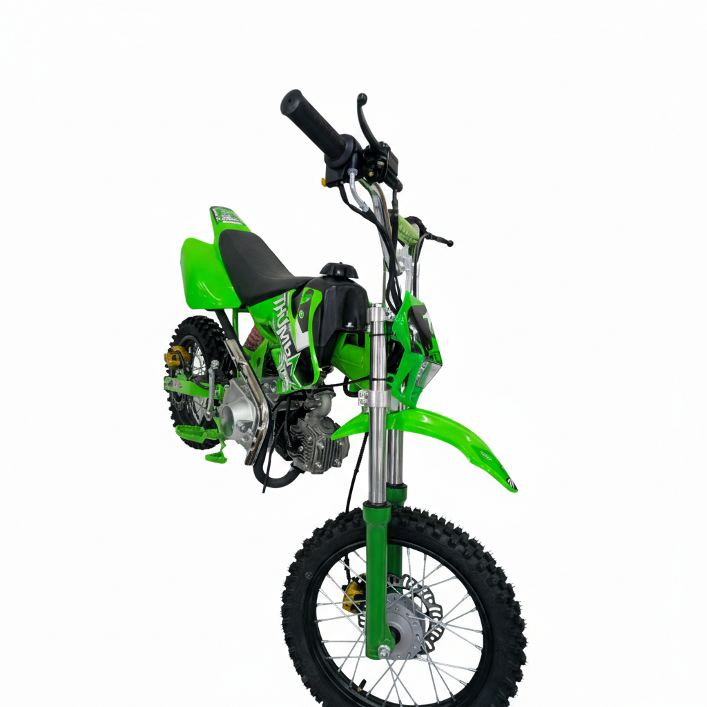 AK7 110cc Manual Clutch Petrol Dirt Bike with Electric Start – Green