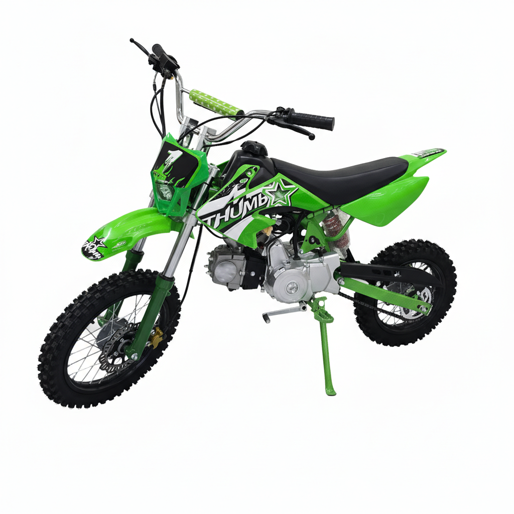 AK7 110cc Manual Clutch Petrol Dirt Bike with Electric Start – Green
