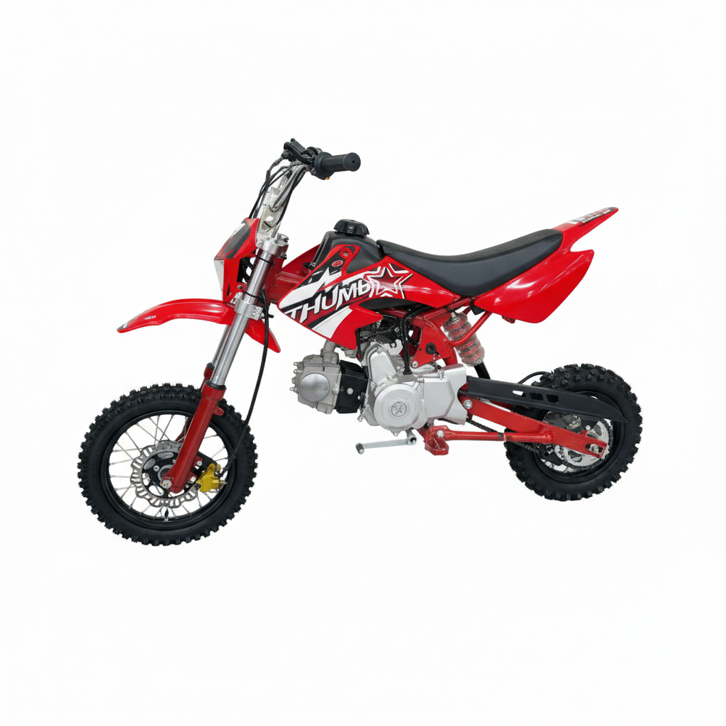 AK7 110cc Manual Clutch Petrol Dirt Bike with Electric Start – Red