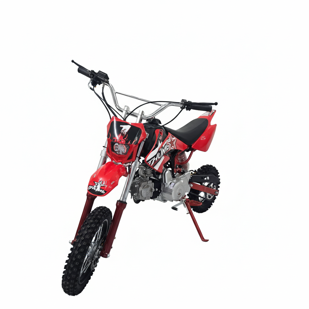 AK7 110cc Manual Clutch Petrol Dirt Bike with Electric Start – Red