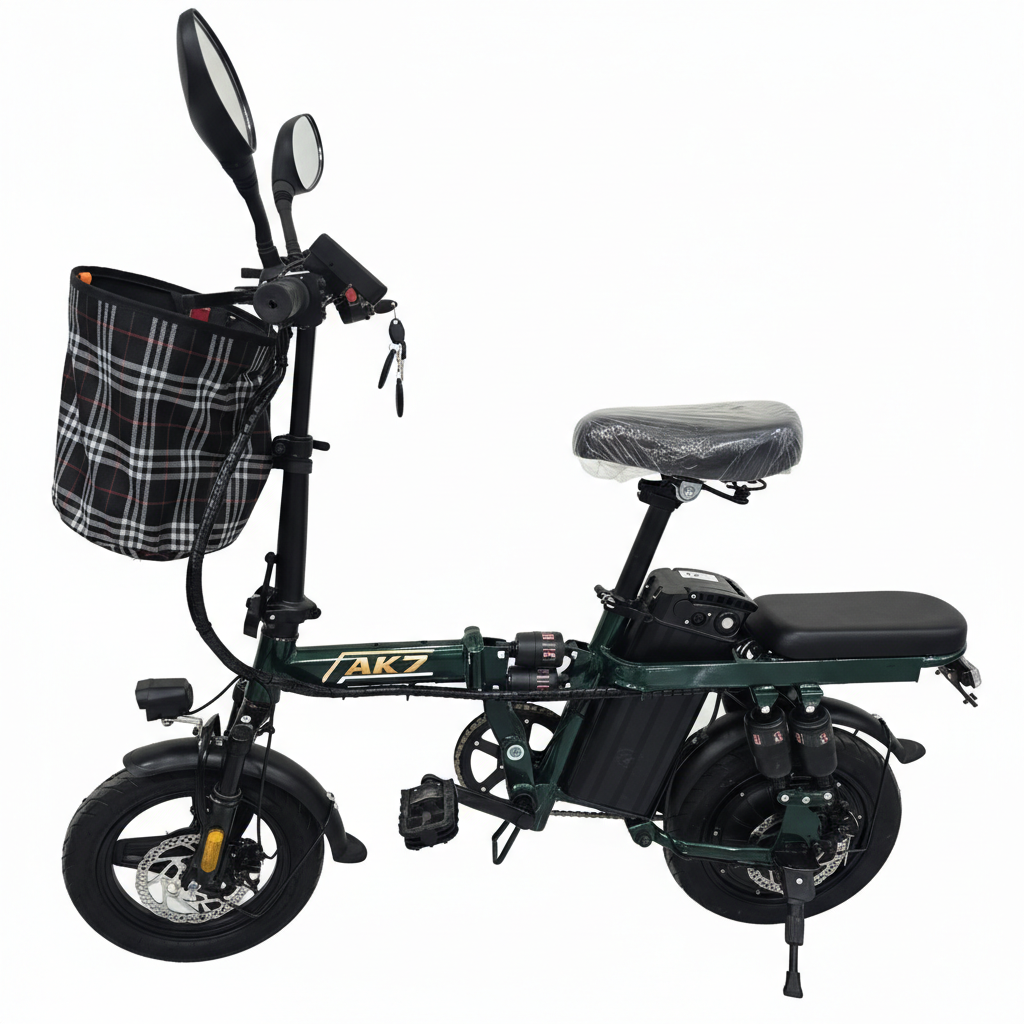 AK7 Folding Electric Bike – 48V Commuter E-Bike (Green)