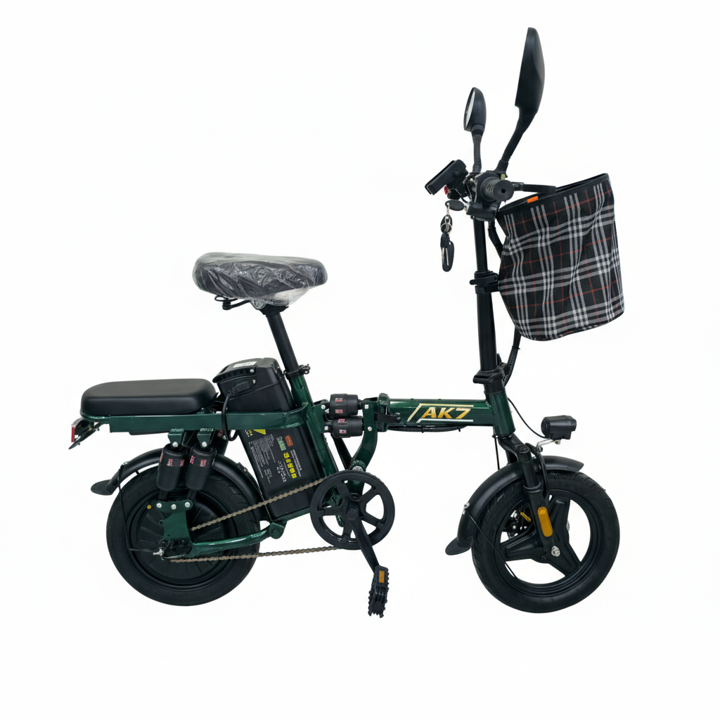 AK7 Folding Electric Bike – 48V Commuter E-Bike (Green)