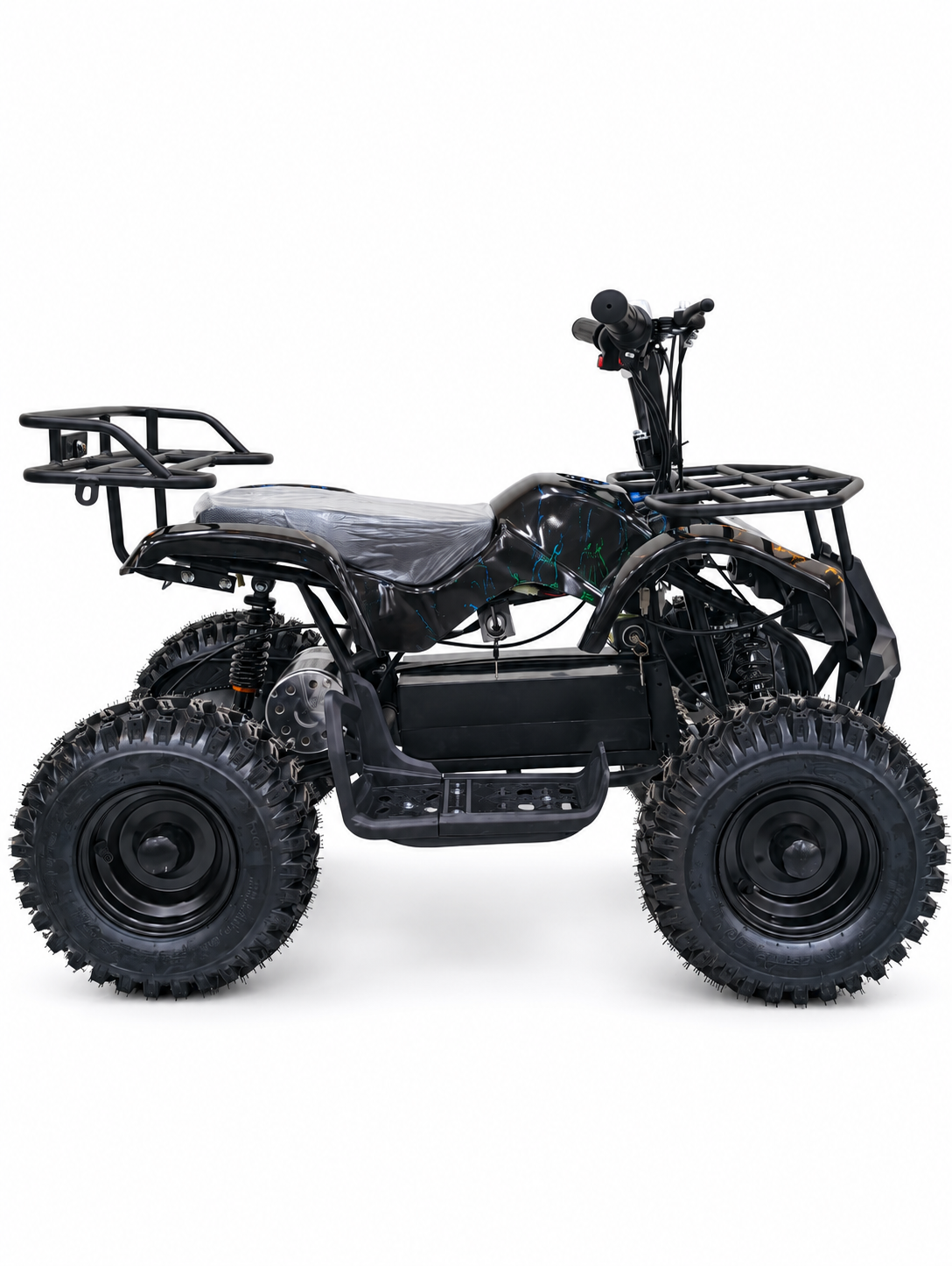 Black Kids Mini Electric Quad Bike – Left side view