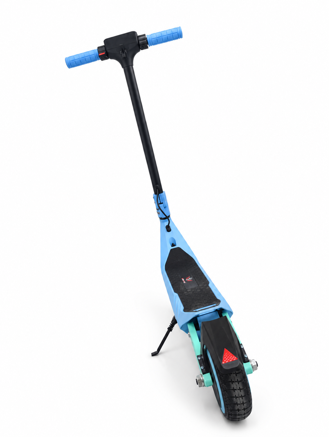 Light Blue Kids Electric Stand Scooter – Rear view