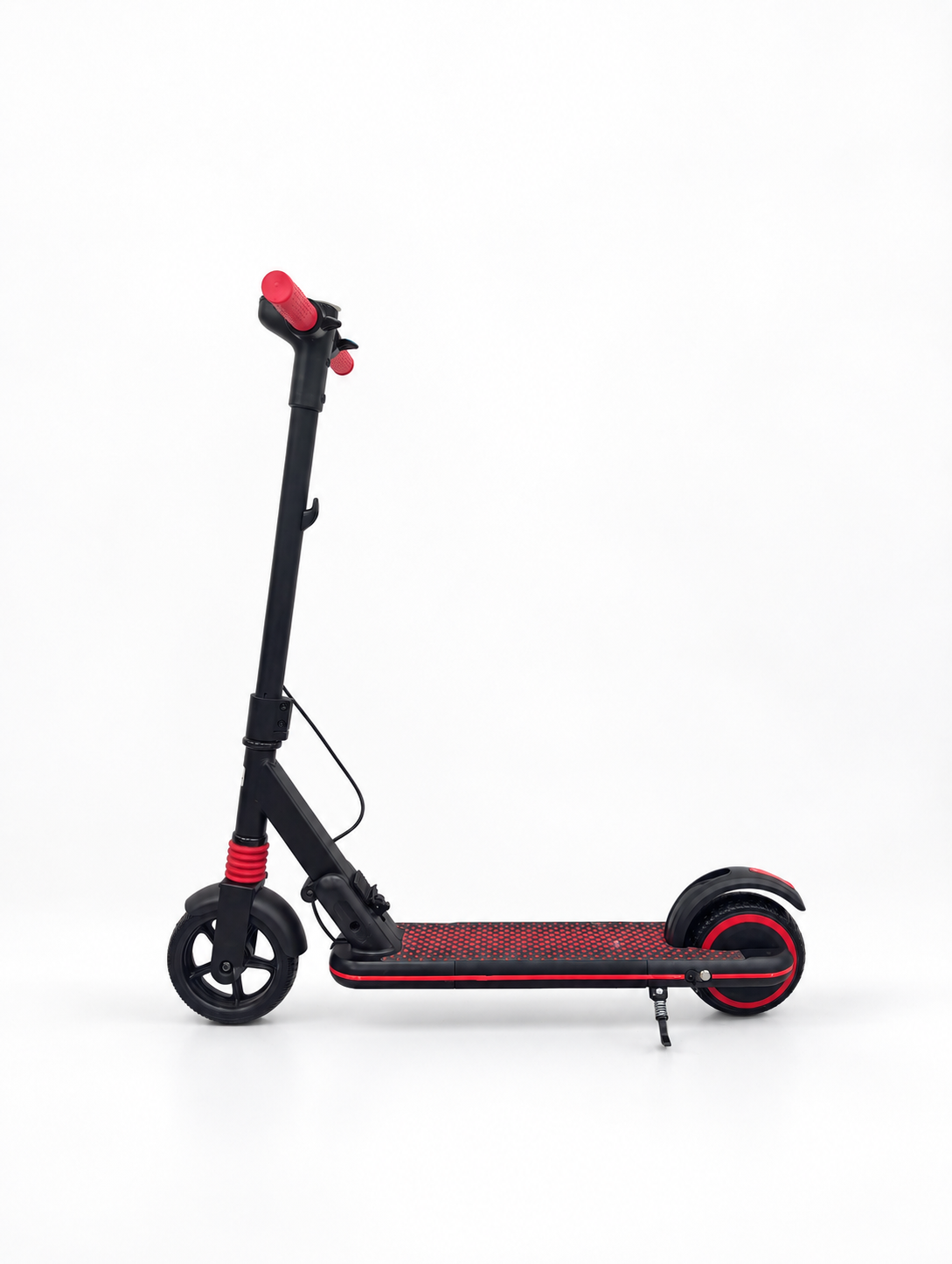 Red Kids Electric Stand Scooter – Front three-quarter view