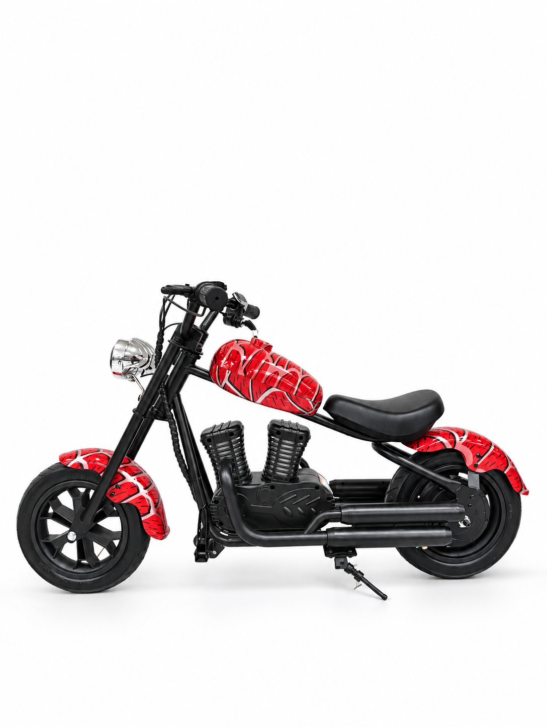 Red Kids Mini Electric Cruiser Motorbike – Left side view